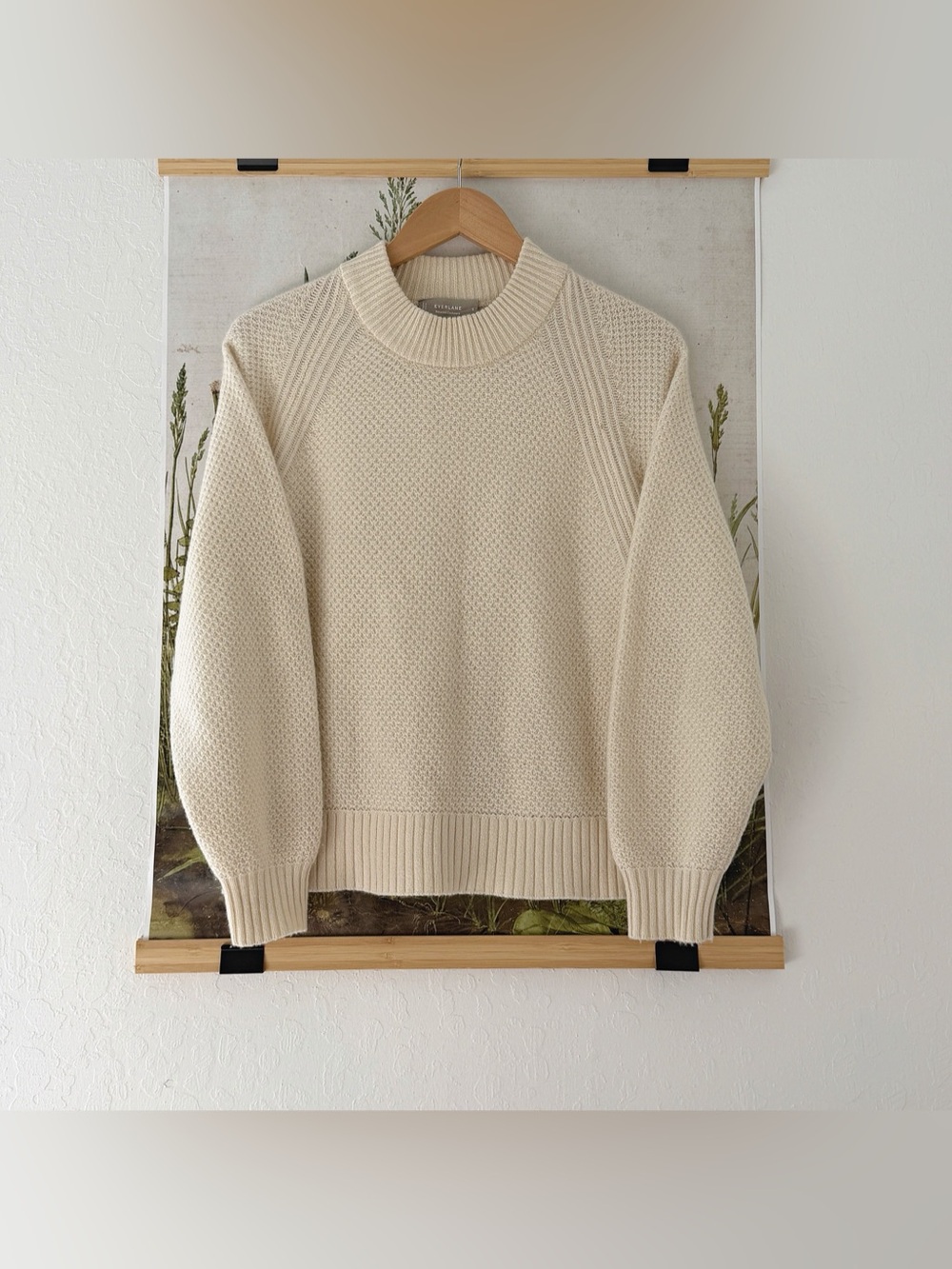 Everlane Textured Crewneck Sweater in Beige